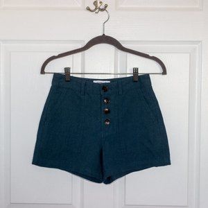 O'Neill high waisted navy blue linen shorts